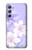 S2361 Purple White Flowers Hülle Schutzhülle Taschen für Samsung Galaxy A54 5G