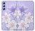 S2361 Purple White Flowers Hülle Schutzhülle Taschen für Samsung Galaxy A54 5G