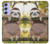 S3138 Cute Baby Sloth Paint Hülle Schutzhülle Taschen für Samsung Galaxy A54 5G