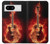S0415 Fire Guitar Burn Hülle Schutzhülle Taschen für Google Pixel 8