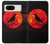 S3328 Crow Red Moon Hülle Schutzhülle Taschen für Google Pixel 8