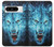 S0752 Blue Fire Grim Wolf Hülle Schutzhülle Taschen für Google Pixel 8 pro