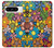S3281 Colorful Hippie Flowers Pattern Hülle Schutzhülle Taschen für Google Pixel 8 pro