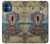 S3955 Vintage Keyhole Weather Door Hülle Schutzhülle Taschen für iPhone 12 mini