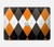 S3421 Black Orange White Argyle Plaid Hülle Schutzhülle Taschen für MacBook Air 15″ (2023,2024,2025) - A2941, A3114, A3241