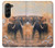 S1292 Dusty Elephant Egrets Hülle Schutzhülle Taschen für Samsung Galaxy Z Fold 5