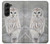 S1566 Snowy Owl White Owl Hülle Schutzhülle Taschen für Samsung Galaxy Z Fold 5