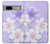 S2361 Purple White Flowers Hülle Schutzhülle Taschen für Google Pixel 7a
