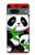 S3929 Cute Panda Eating Bamboo Hülle Schutzhülle Taschen für Google Pixel 7a