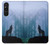 S0935 Wolf Howling in Forest Hülle Schutzhülle Taschen für Sony Xperia 1 V