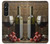 S1316 Grapes Bottle and Glass of Red Wine Hülle Schutzhülle Taschen für Sony Xperia 1 V