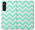 S1723 Mint Chevron Zigzag Hülle Schutzhülle Taschen für Sony Xperia 1 V