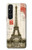 S2108 Eiffel Tower Paris Postcard Hülle Schutzhülle Taschen für Sony Xperia 1 V