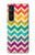 S2362 Rainbow Colorful Shavron Zig Zag Pattern Hülle Schutzhülle Taschen für Sony Xperia 1 V