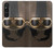 S2645 Vintage Brown Goggles Motorcycle Helmet Hülle Schutzhülle Taschen für Sony Xperia 1 V