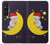 S2849 Cute Sleepy Owl Moon Night Hülle Schutzhülle Taschen für Sony Xperia 1 V