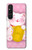 S3025 Pink Maneki Neko Lucky Cat Hülle Schutzhülle Taschen für Sony Xperia 1 V