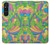 S3273 Flower Line Art Pattern Hülle Schutzhülle Taschen für Sony Xperia 1 V