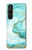 S3399 Green Marble Graphic Print Hülle Schutzhülle Taschen für Sony Xperia 1 V