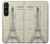 S3474 Eiffel Architectural Drawing Hülle Schutzhülle Taschen für Sony Xperia 1 V