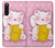 S3025 Pink Maneki Neko Lucky Cat Hülle Schutzhülle Taschen für Sony Xperia 10 V