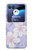 S2361 Purple White Flowers Hülle Schutzhülle Taschen für Motorola Razr 40 Ultra
