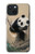 S2210 Panda Fluffy Art Painting Hülle Schutzhülle Taschen für iPhone 15