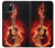 S0415 Fire Guitar Burn Hülle Schutzhülle Taschen für iPhone 15 Plus