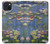 S0997 Claude Monet Water Lilies Hülle Schutzhülle Taschen für iPhone 15 Plus