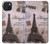 S2211 Paris Postcard Eiffel Tower Hülle Schutzhülle Taschen für iPhone 15 Plus