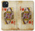 S2833 Poker Card Queen Hearts Hülle Schutzhülle Taschen für iPhone 15 Plus