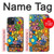 S3281 Colorful Hippie Flowers Pattern Hülle Schutzhülle Taschen für iPhone 15 Plus