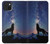 S3555 Wolf Howling Million Star Hülle Schutzhülle Taschen für iPhone 15 Plus