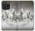 S0933 White Horses Hülle Schutzhülle Taschen für iPhone 15 Pro