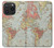 S3418 Vintage World Map Hülle Schutzhülle Taschen für iPhone 15 Pro