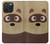 S2825 Cute Cartoon Raccoon Hülle Schutzhülle Taschen für iPhone 15 Pro Max