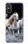 S0246 White Horse Hülle Schutzhülle Taschen für Sony Xperia 5 V
