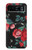 S3112 Rose Floral Pattern Black Hülle Schutzhülle Taschen für Motorola Razr 40