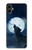 S3693 Grim White Wolf Full Moon Hülle Schutzhülle Taschen für Samsung Galaxy A05