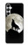S1981 Wolf Howling at The Moon Hülle Schutzhülle Taschen für Samsung Galaxy A05s