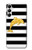 S2882 Black and White Striped Gold Dolphin Hülle Schutzhülle Taschen für Samsung Galaxy A05s