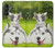 S3795 Kitten Cat Playful Siberian Husky Dog Paint Hülle Schutzhülle Taschen für Samsung Galaxy A05s