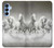 S0933 White Horses Hülle Schutzhülle Taschen für Samsung Galaxy A15 5G