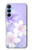 S2361 Purple White Flowers Hülle Schutzhülle Taschen für Samsung Galaxy A15 5G