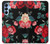 S3112 Rose Floral Pattern Black Hülle Schutzhülle Taschen für Samsung Galaxy A15 5G