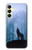 S0935 Wolf Howling in Forest Hülle Schutzhülle Taschen für Samsung Galaxy A25 5G