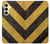 S2231 Yellow and Black Line Hazard Striped Hülle Schutzhülle Taschen für Samsung Galaxy A25 5G