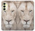 S2399 White Lion Face Hülle Schutzhülle Taschen für Samsung Galaxy A25 5G