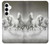 S0933 White Horses Hülle Schutzhülle Taschen für Samsung Galaxy A35 5G