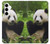 S1073 Panda Enjoy Eating Hülle Schutzhülle Taschen für Samsung Galaxy A35 5G